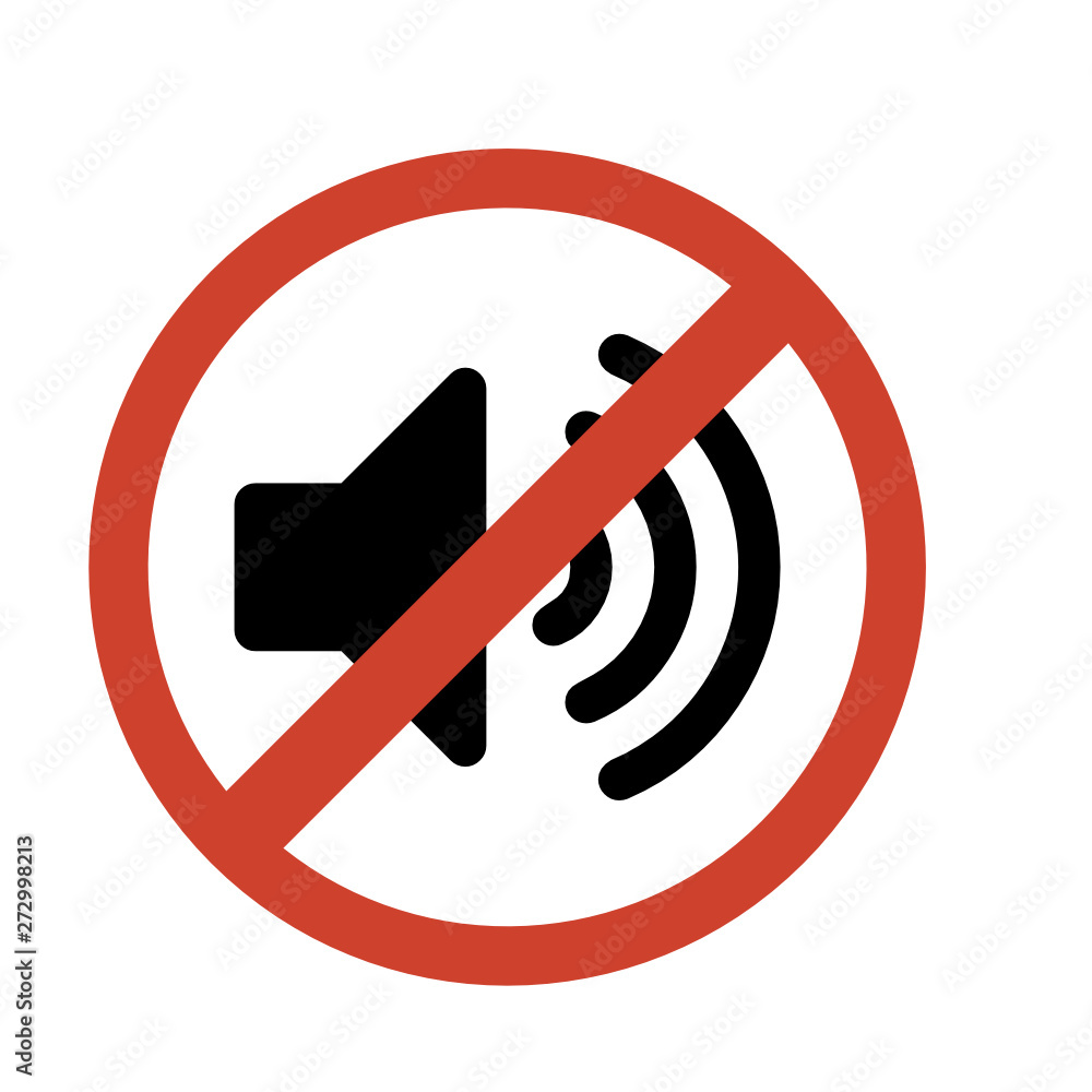 Vecteur Stock Do not make a loud noise. No speaker. No sound icon. Volume  Off symbol. | Adobe Stock