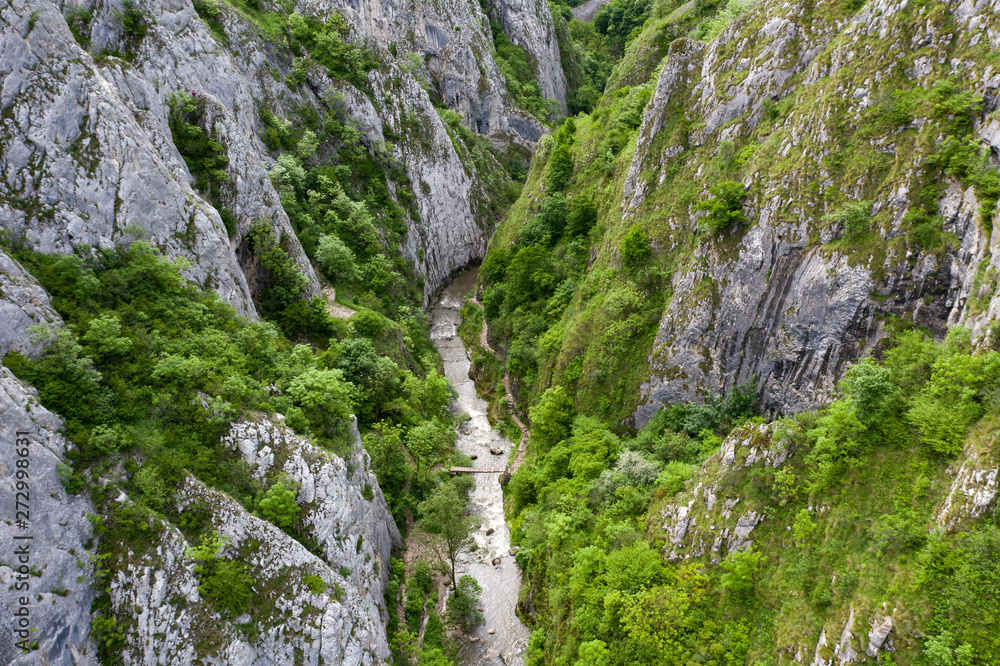 Cheile Turzii Gorge aerial view, Romania. Cheile Turzii Gorge aerial view, Romania.