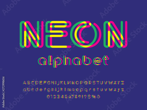 Vector of stylized modern alphabet design