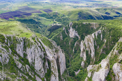 Cheile Turzii Gorge aerial view, Romania.