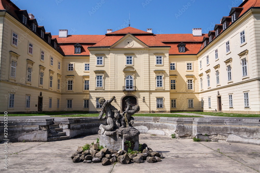 Napajedla baroque castle near Zlin, Moravia, Czech Republic, sunny summer day