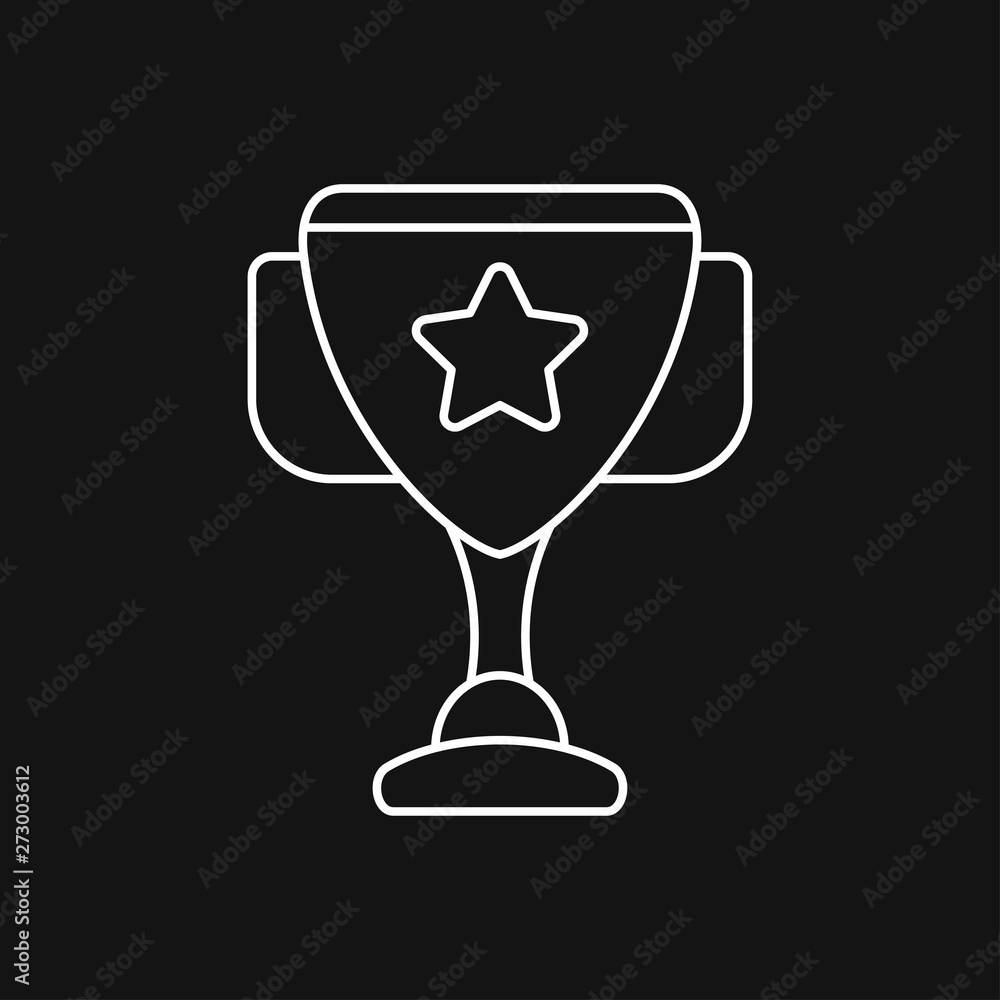 Trophy cup vector icon. Sport competition silhouette symbol. Trophy cup vector icon. Sport competition silhouette symbol.