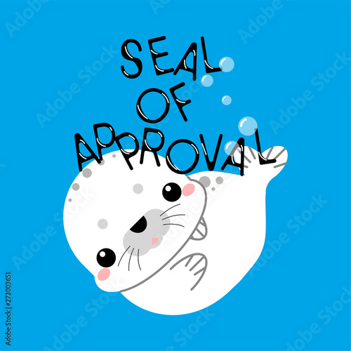 Cartoon seal of approval. Vector illustration