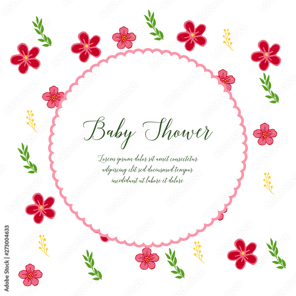 Vector illustration various cute wreath frame for decorative of card baby shower