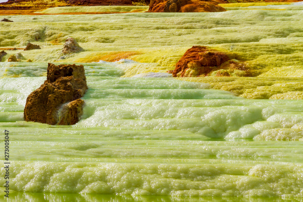 Dallol sulfur Springs in The Afar Region of Danakil Depression Stock ...