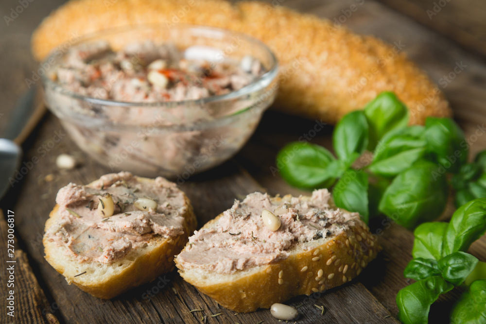 Homemade pate with pine nuts and herbs Homemade pate with pine nuts and herbs