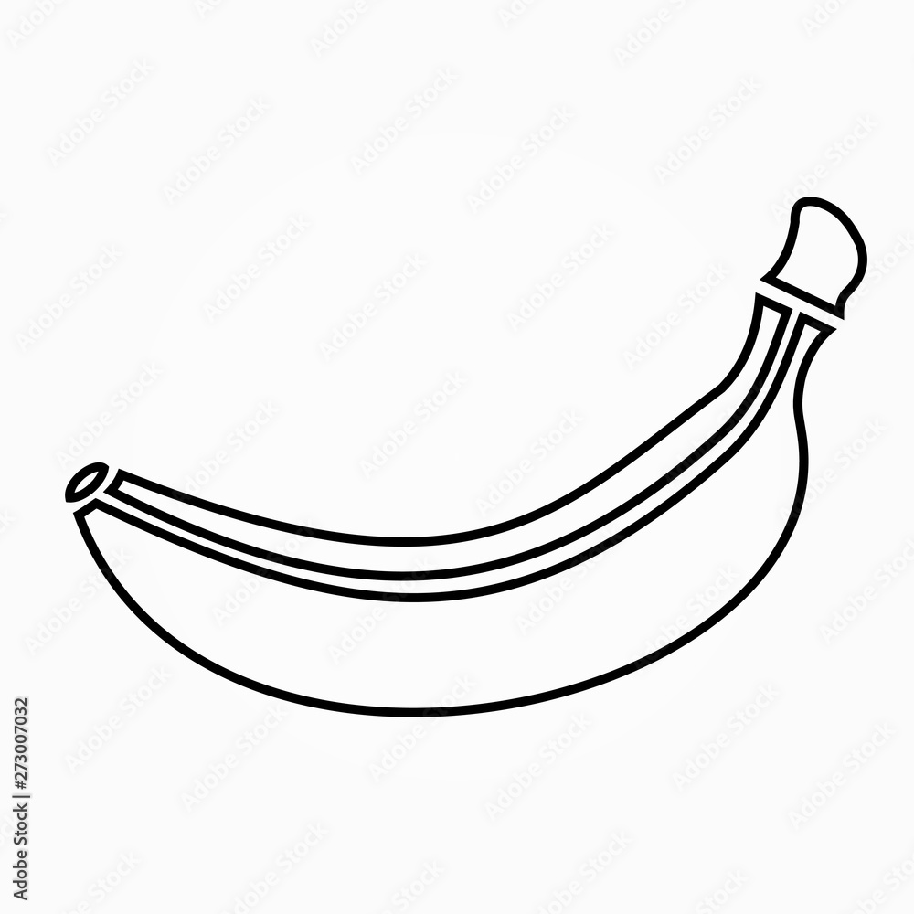 banana black line flat icon. vector illustration. isolated on white background