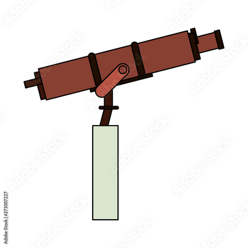 Space telescope on plataform symbol isolated