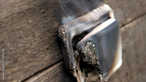 Wallpaper Mural meltdown switch close-up. The fire was caused by a short circuit. Electric short curcuit. the fire is real Torontodigital.ca