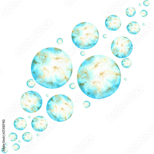 abstract bubbles turquoise pattern