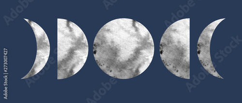 set of moon phase elements for your design