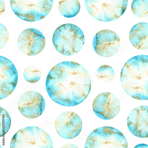 abstract bubbles turquoise pattern