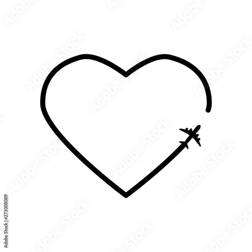 heart with an airplane isol...