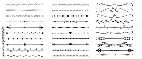 set of calligraphic elements borders for design 