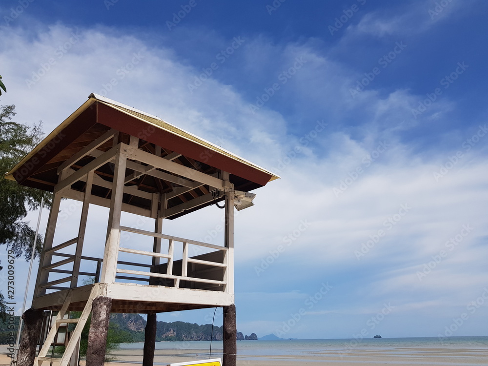 lifeguard tower on beach