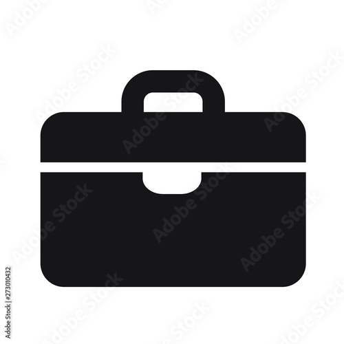 Briefcase sign icon in flat style. Suitcase vector illustration on white isolated background. Baggage business concept.