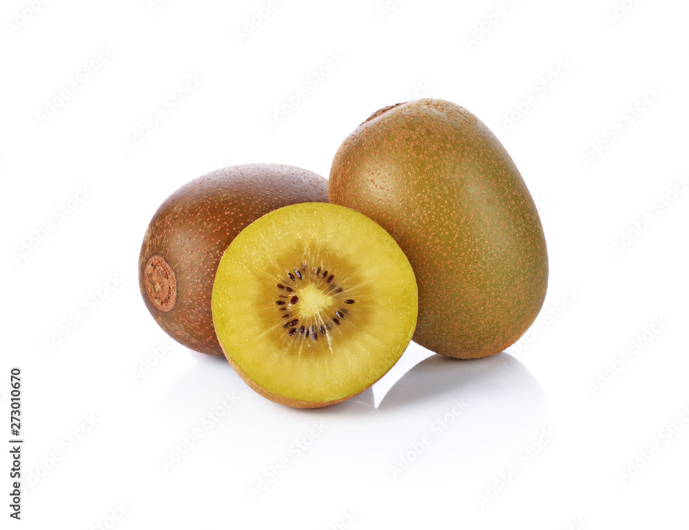 Yellow kiwi fruit isolated on white background Yellow kiwi fruit isolated on white background