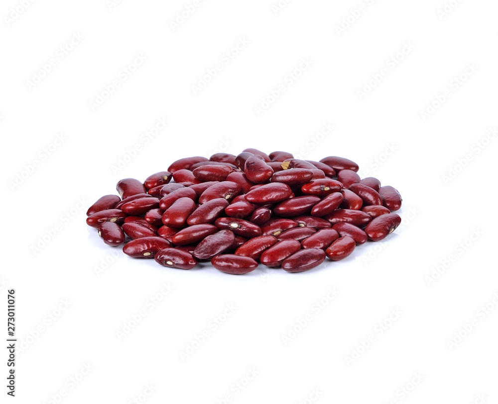 kidney bean, red bean isolated on white background