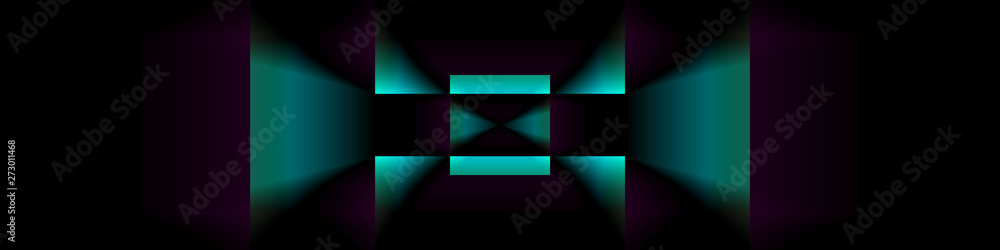 Fototapeta premium Digital Art, panoramic abstract three-dimensional objects with soft lighting, Germany