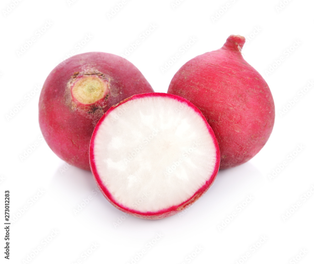 fresh radish isolated on white background fresh radish isolated on white background