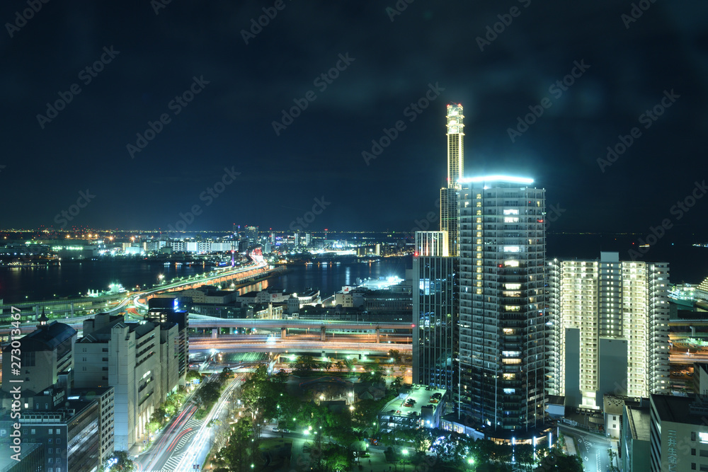 Fototapeta premium kobe skyline at night