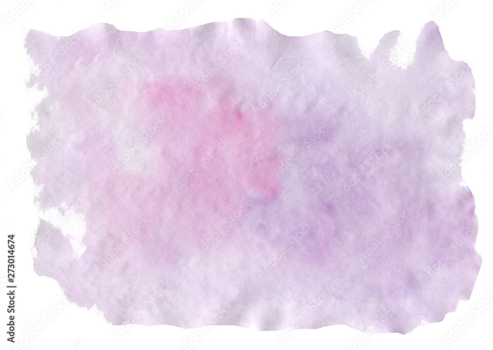 abstract pink and violet watercolor background isolated on white 