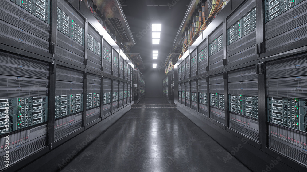 3d render Digital server grunge room background 3d render Digital server grunge room background