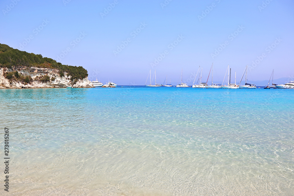 landscape of Voutoumi beach Antipaxos Ionia islands Greece