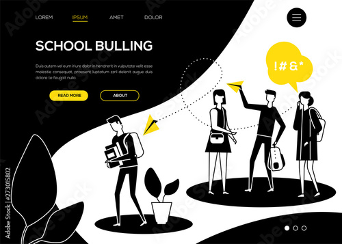 School bullying - flat design style web banner