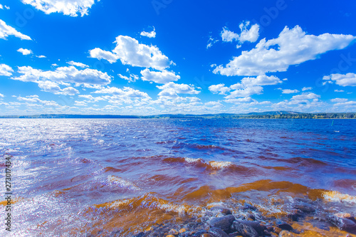 Summer lake view from Sotkamo, Finland.