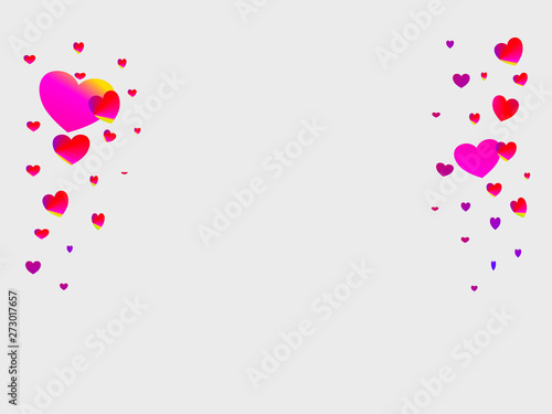 Versciedene bunte Herzen auf weißem Hintergrund