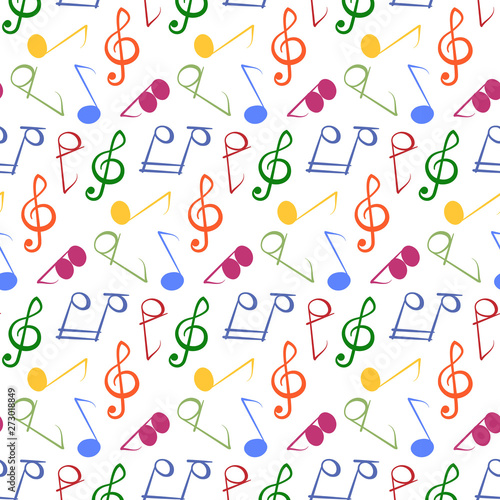 Seamless pattern with music notes.