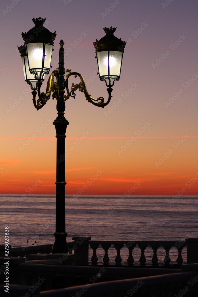 street lamp by the sea