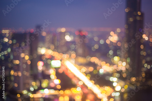 Abstract blurred city building at night