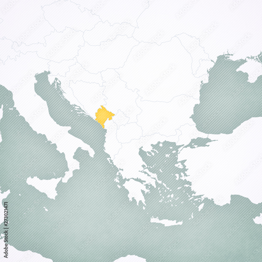 Map of Balkans - Montenegro