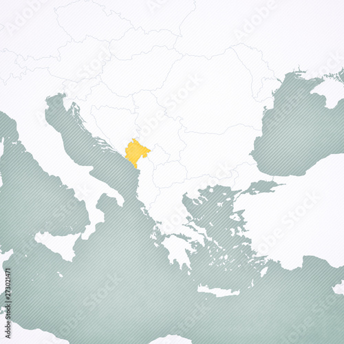 Map of Balkans - Montenegro