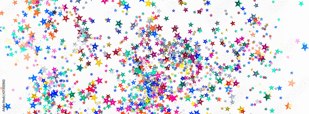 Festive color star confetti texture background