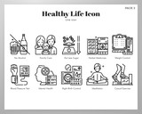 Healthy life icons Line pack