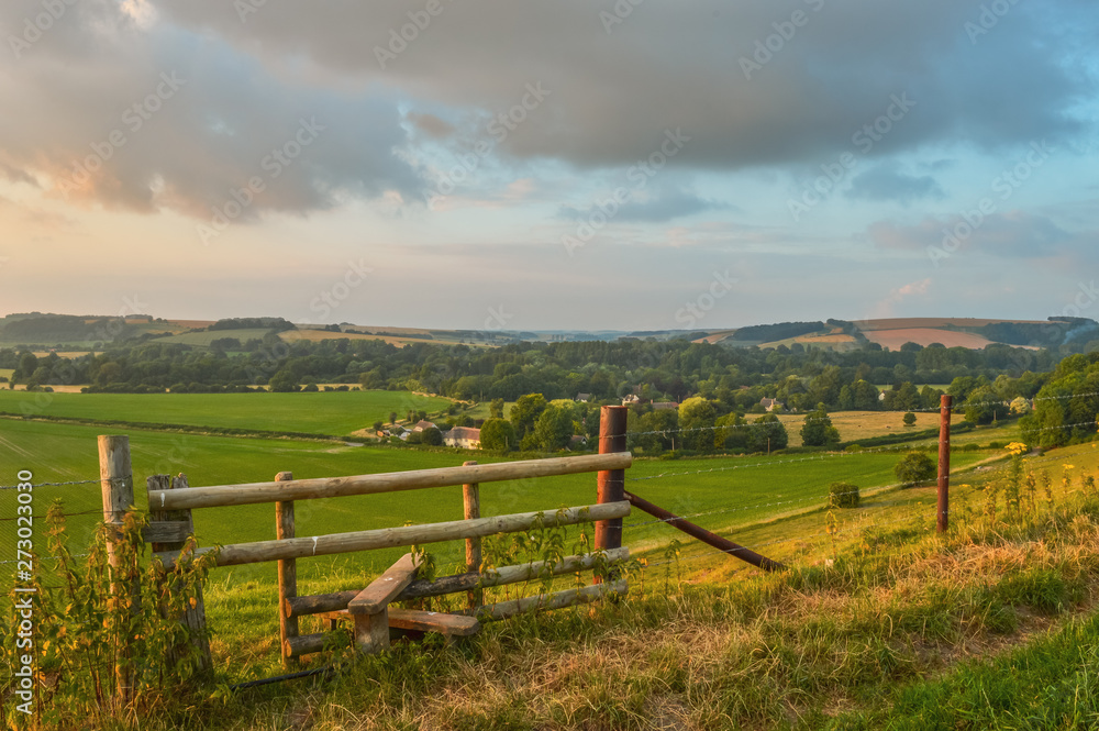Sunset, Wylye Valley, Wiltshire, England