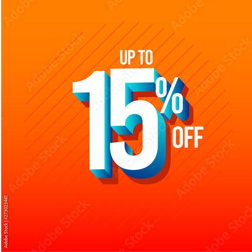 Discount Up to 15% off Label Vector Template Design Illustration