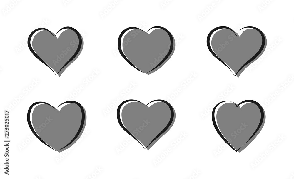 heart icons set, love symbols set vector heart icons set, love symbols set vector