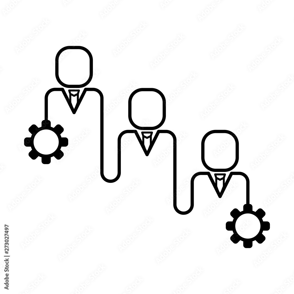 Isolated business teamwork icon on white background. Business concept - Vector Isolated business teamwork icon on white background. Business concept - Vector