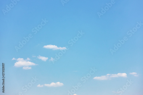 Canvas Print Pastel blue sky with white clouds