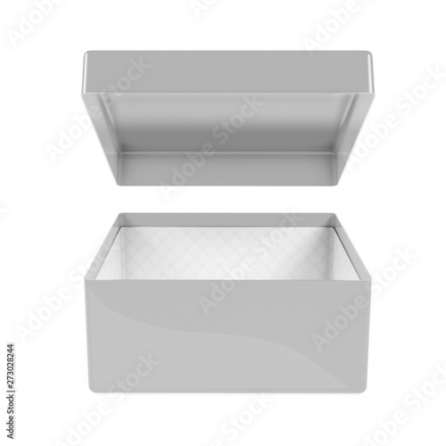 Gray empty gift box box. 3d rendering illustration isolated