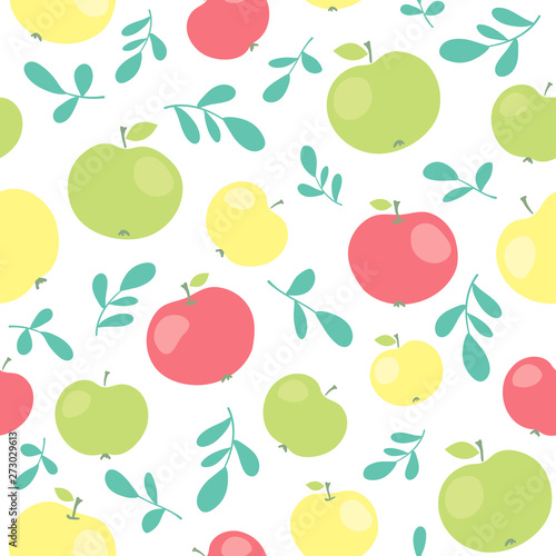 vector seamless pattern with apples