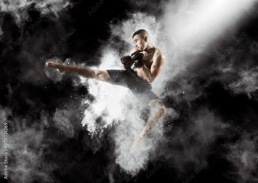 MMA male fighter kick