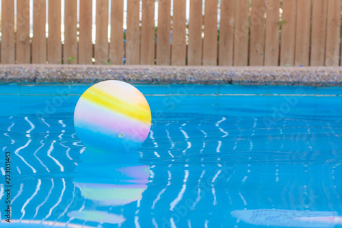 entertainment and water activities background wallpaper pattern photography of ball in swimming pool, copy space