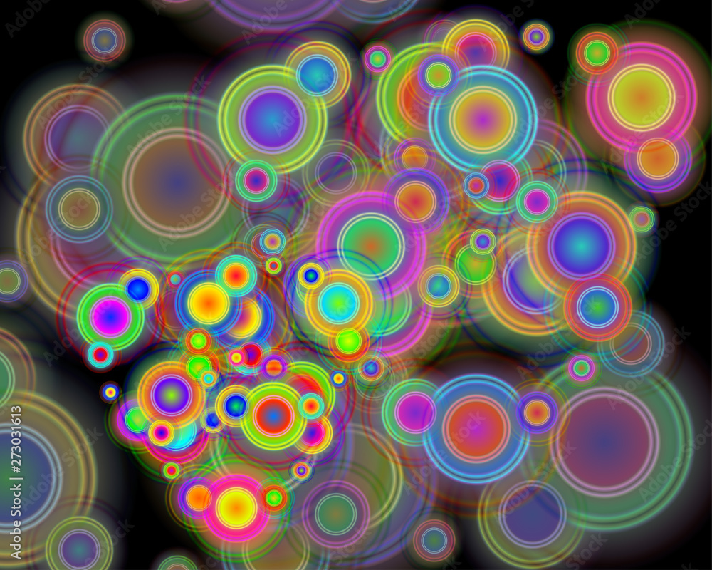 Vector design by arrangement of various colorful circles