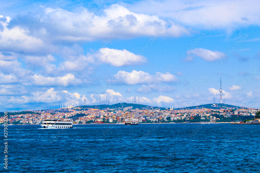 Istanbul, Turkey - Bosphorus view from Eminönü region