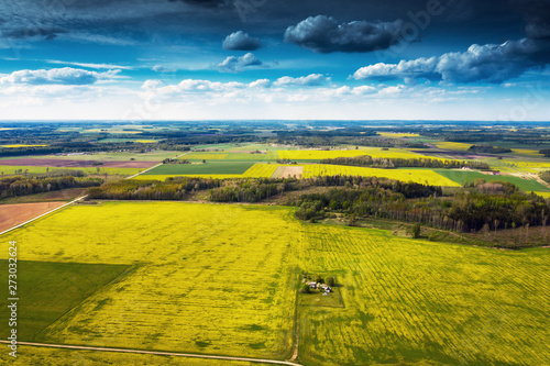 Agricultural fields in spring time.